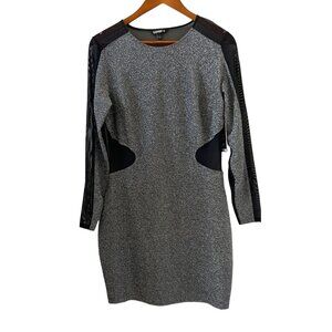 Express NEW Metallic Shimmer Sheer Mesh Inset Body Con Dress Size 12